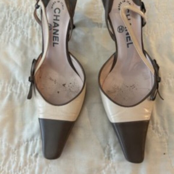 Chanel Two-Tone Slingback Heels – Size 37.5 - Picture 1 of 3